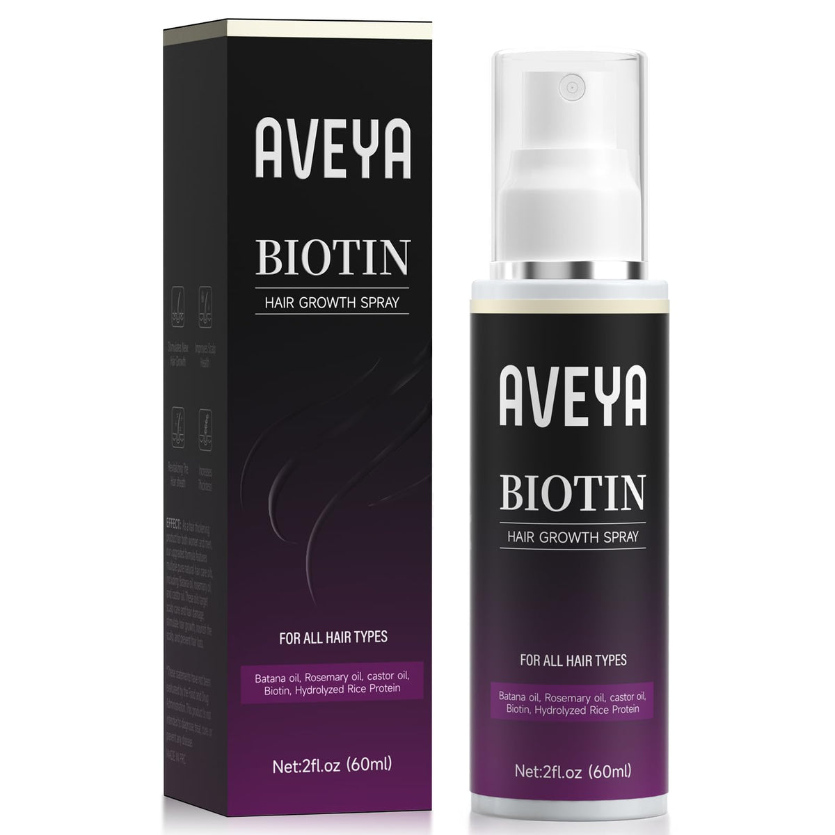 AVEYA front packaging 60ml showing label and benefits for easy identification