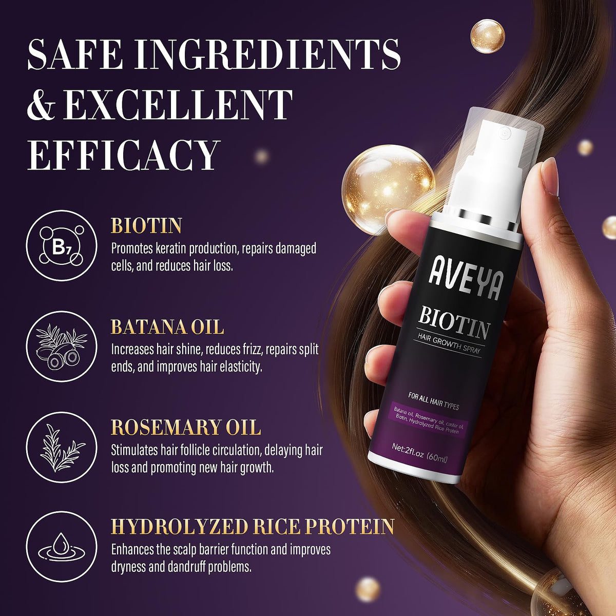 AVEYA close-up texture showing serum drop and lightweight, non-greasy finish