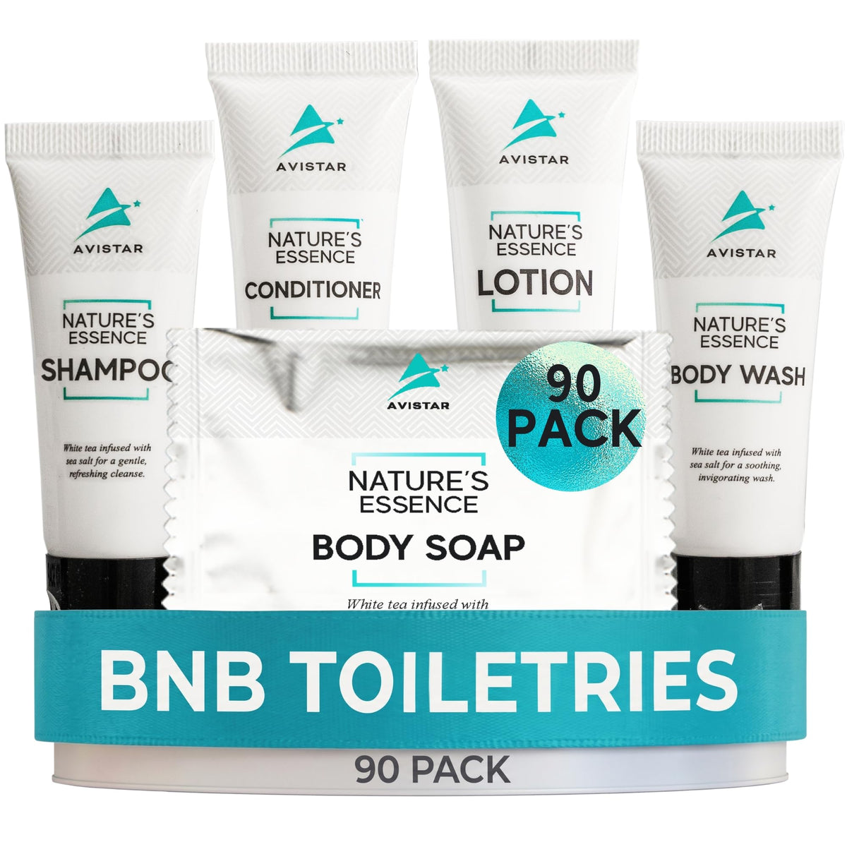 Avistar front packaging showing full 90-piece set and tidy presentation benefit