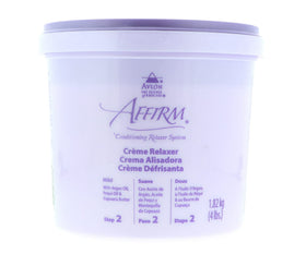 Avlon Affirm 4 lb tub next to hand for scale showing professional-size benefit