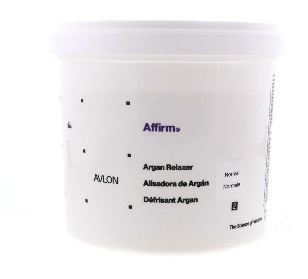 Avlon 4 lb tub next to hand for scale showing brand and value-sized container