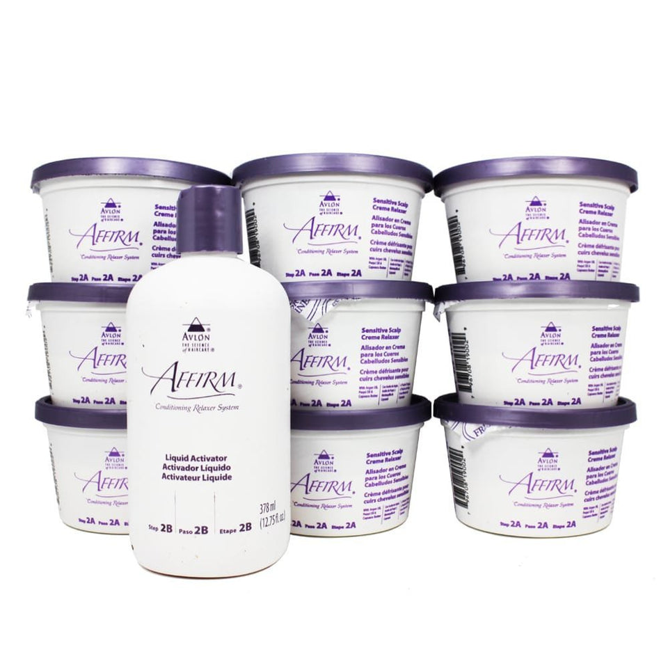 Avlon Affirm front packaging showing single-application packets and gentle scalp comfort
