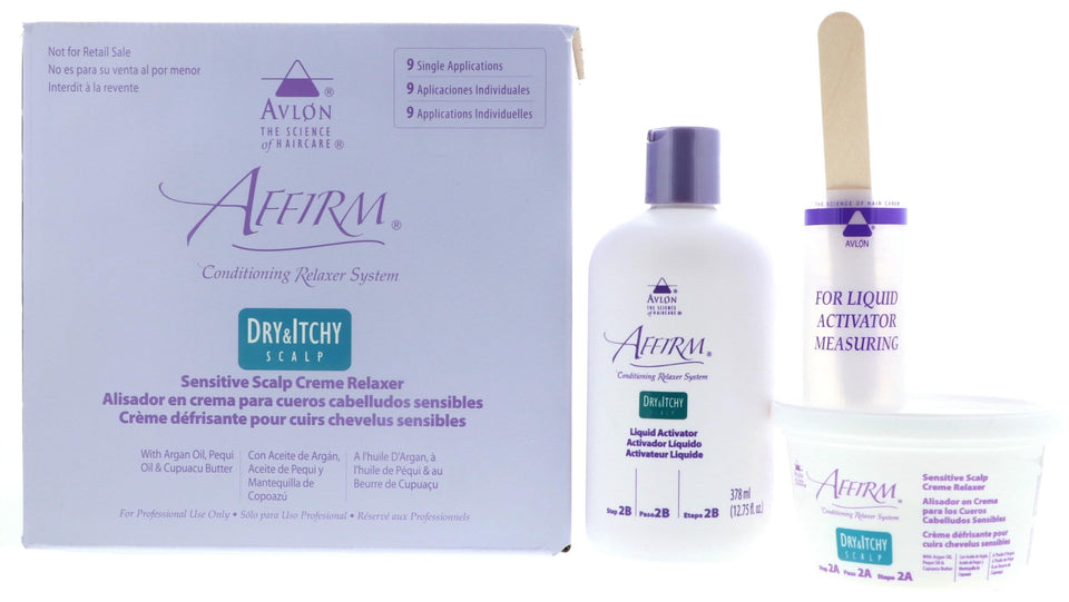 Avlon Affirm front packaging showing kit and calming design for scalp comfort