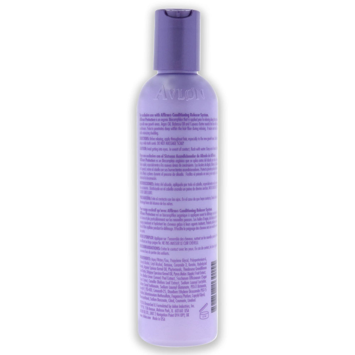 Avlon Affirm applied to hair during relaxer service illustrating moisture and ease of combing
