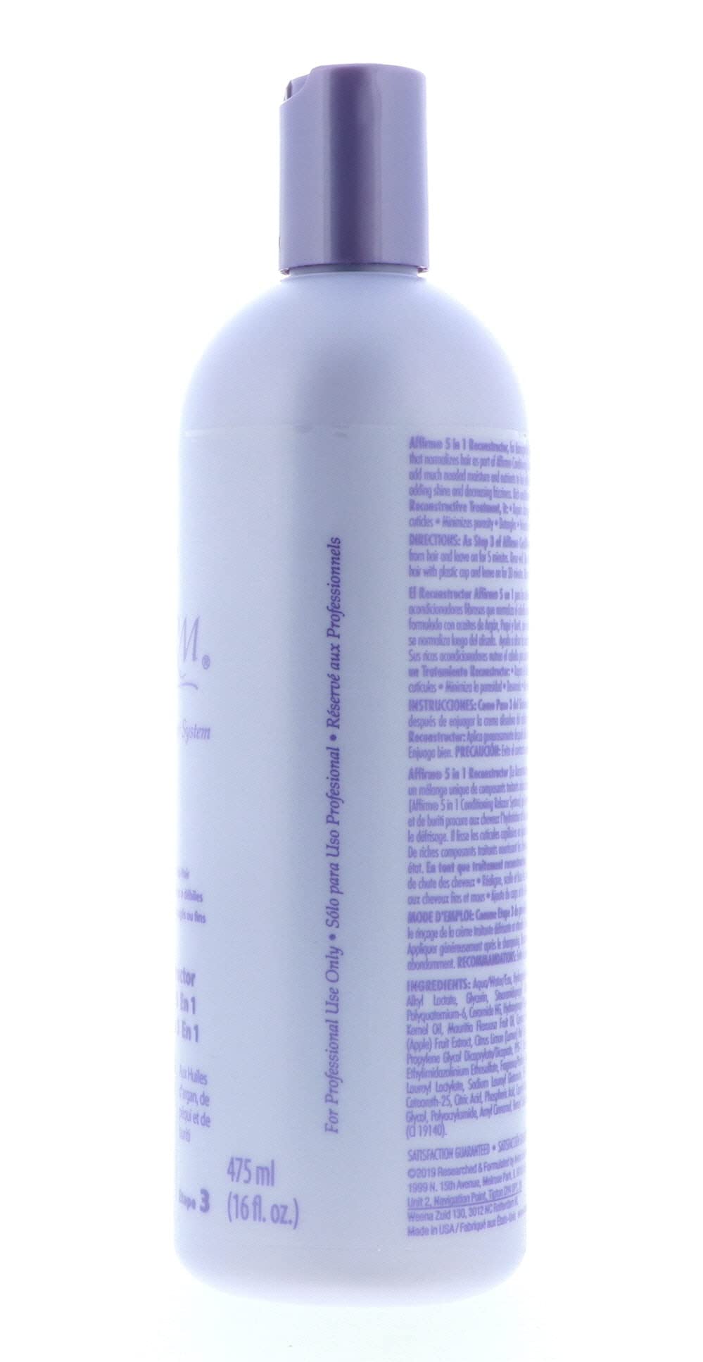 Avlon Affirm 16 oz bottle beside ruler for Avlon accurate size reference