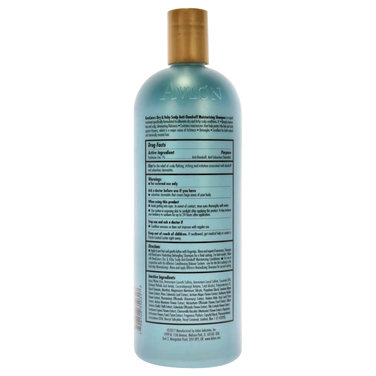 Avlon Kera Care shampoo in hand to show 32 oz scale, highlights moisturizing benefit