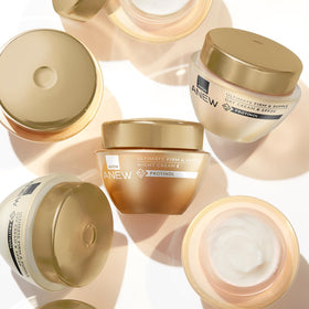 AVON Anew jar beside hand for scale and portable size