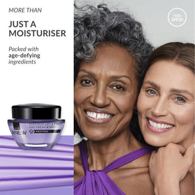 AVON Anew Platinum woman applying cream in morning routine for uplifted look