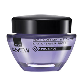 AVON Anew Platinum front jar showing sleek packaging and premium finish