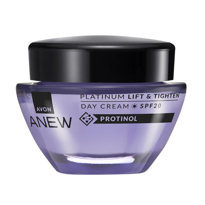 AVON Anew Platinum front jar showing sleek packaging and premium finish