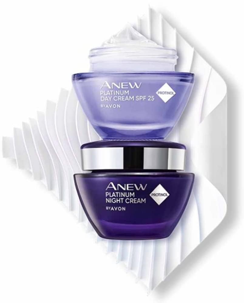 AVON SKIN SO SOFT front packaging showing two cream jars, visible benefit: coordinated daily care