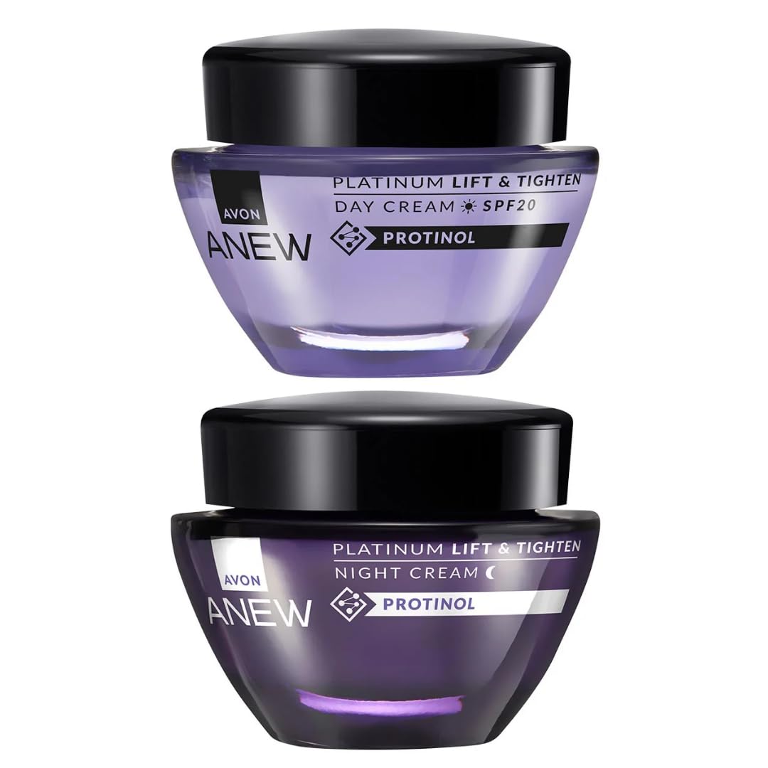 AVON Anew Platinum front packaging showing dual 1.7 fl oz jars with value benefit