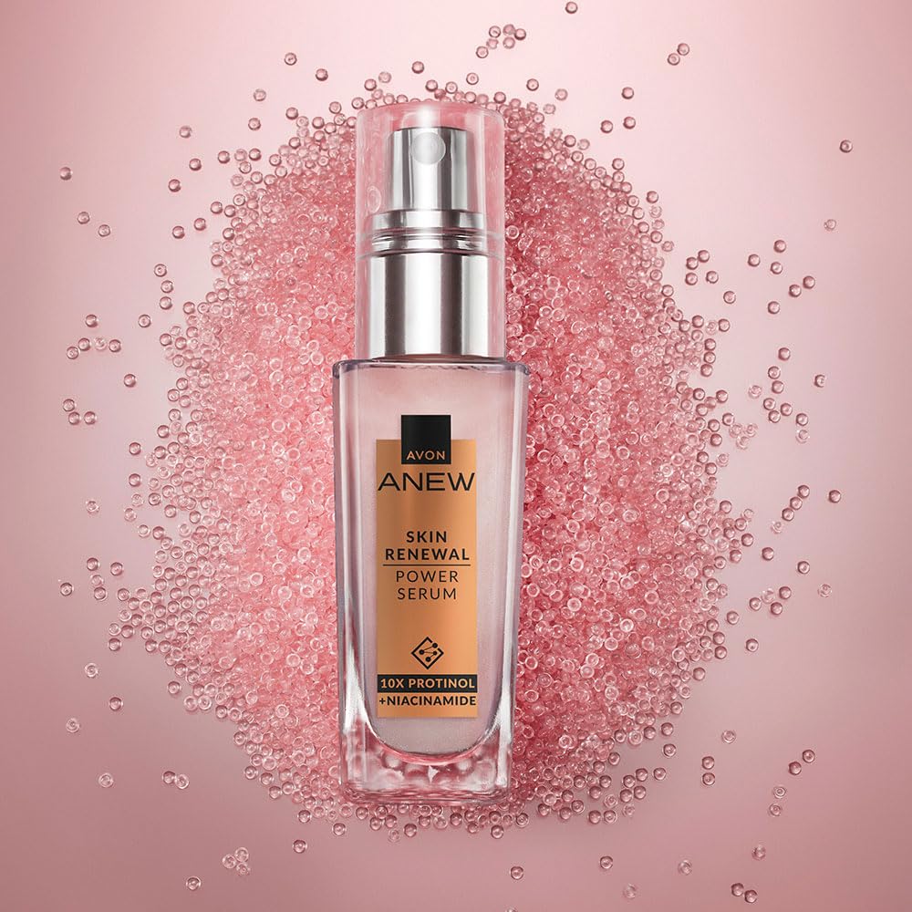 AVON Anew close-up of serum texture demonstrating lightweight absorption benefit