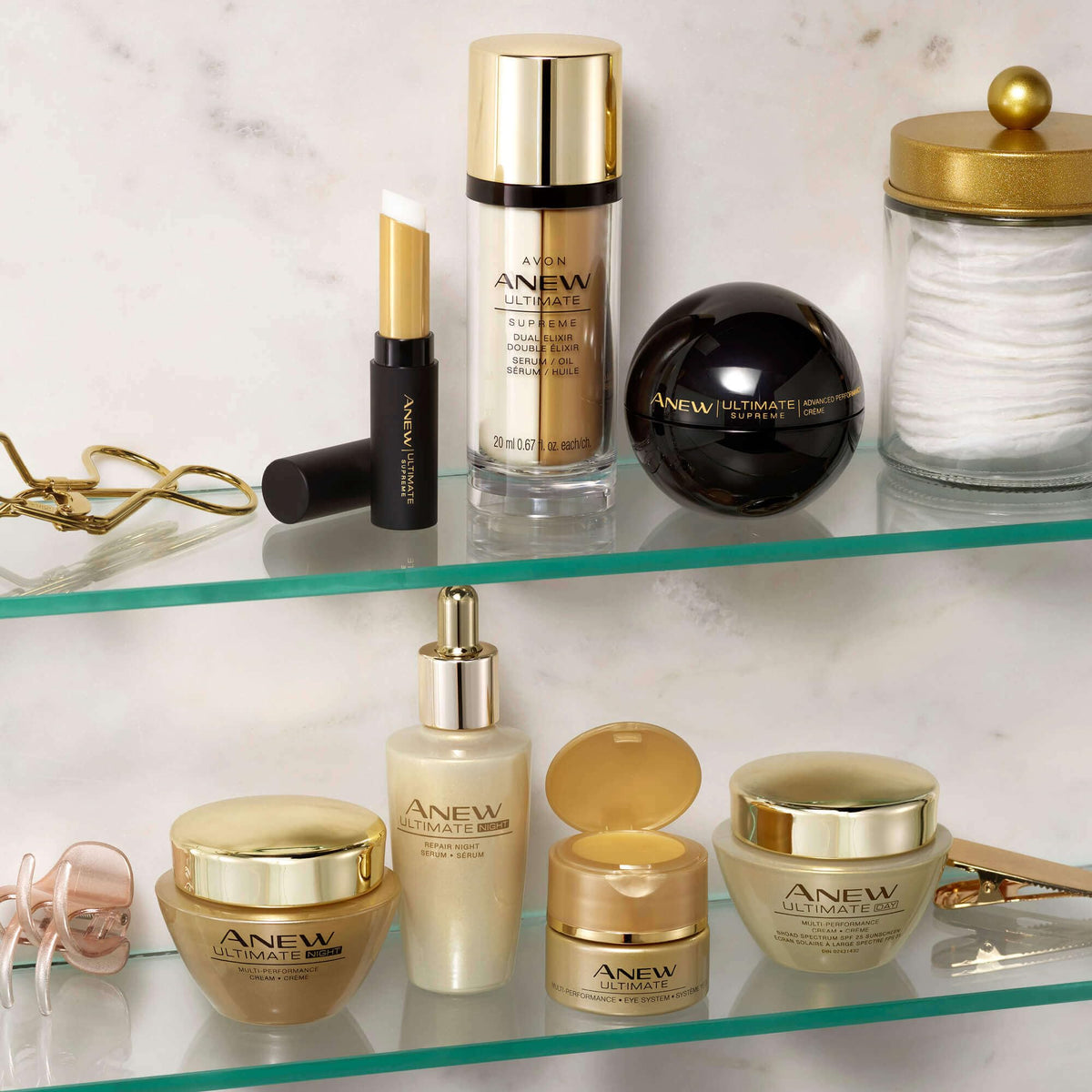 AVON in nighttime bathroom setting showing how it fits into evening routine