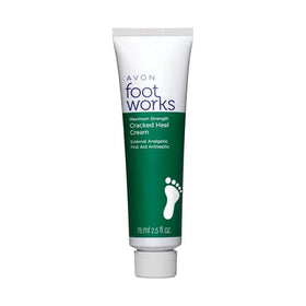 AVON Foot Works cream texture close-up showing rich moisturizing formula