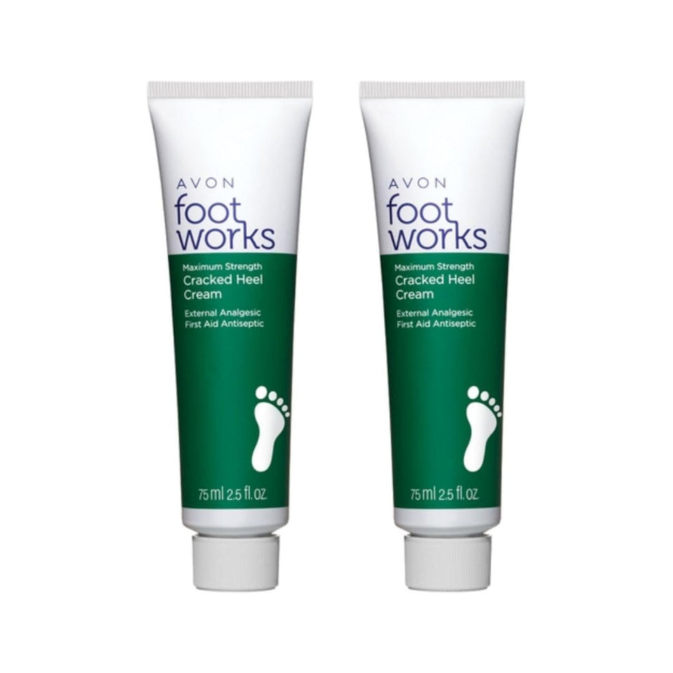 AVON Foot Works front packaging showing product and benefits