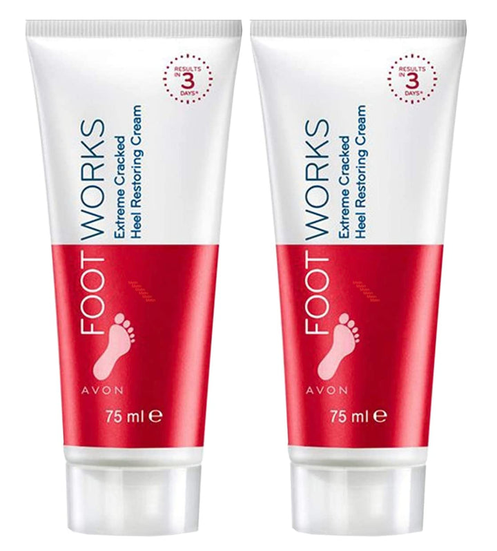 AVON Foot Works front tube showing label and tube design, clear product ID