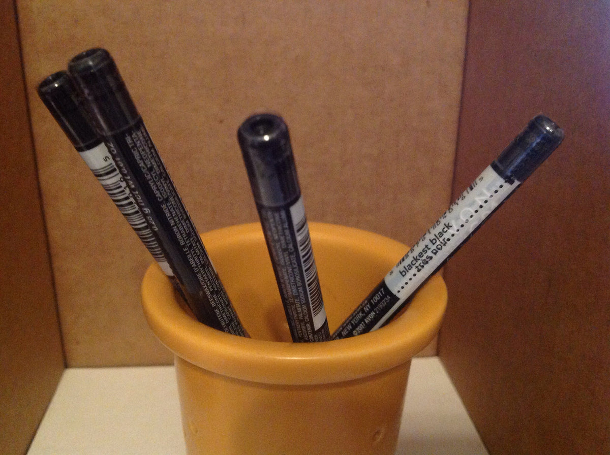 AVON Glimmersticks front packaging showing rich black shade and bulk value