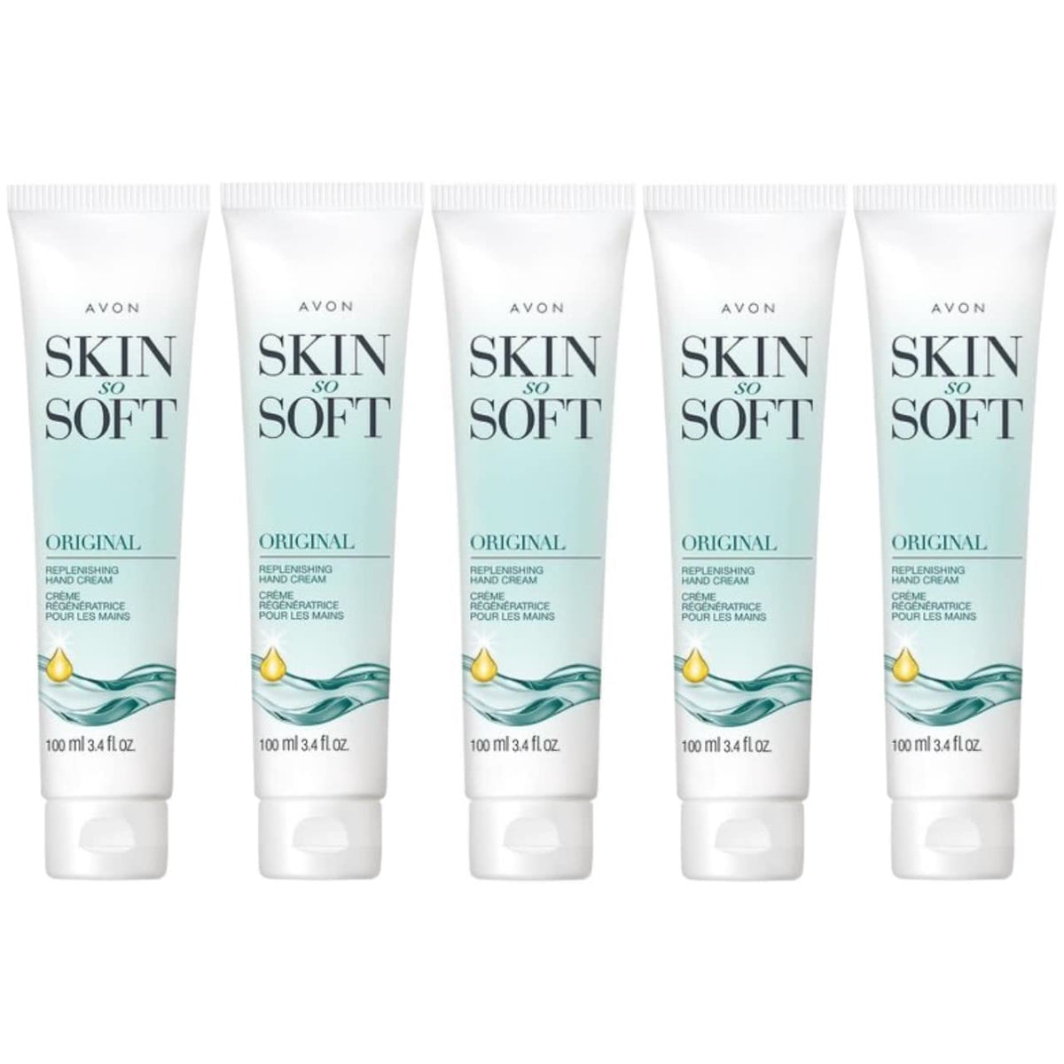 avon front packaging showing five tubes and product benefits for convenient moisturizing