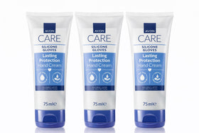 AVON silicone glove front packaging showing two 3.4 fl oz tubes and product benefit