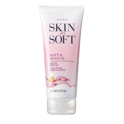 AVON Skin So Soft front bottle showing label and size, presents trusted hydration