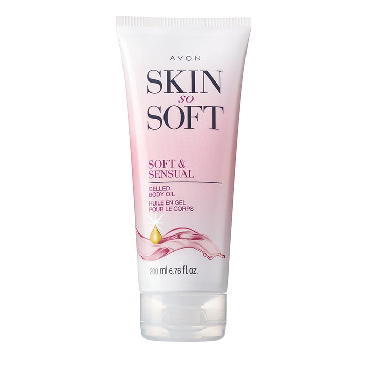 AVON Skin So Soft front bottle showing label and size, presents trusted hydration