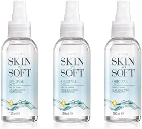 AVON SKIN SO SOFT label ingredients close-up showing jojoba and vitamin E