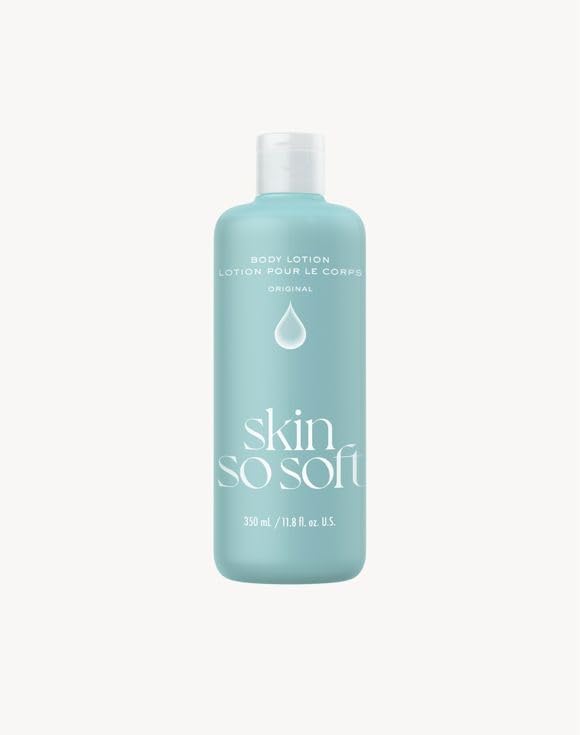 AVON bottle staged on bathroom shelf in tidy setting suggesting everyday ritual use