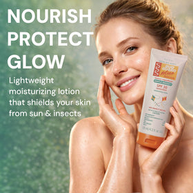 AVON tube in a beach bag illustrating compact travel convenience