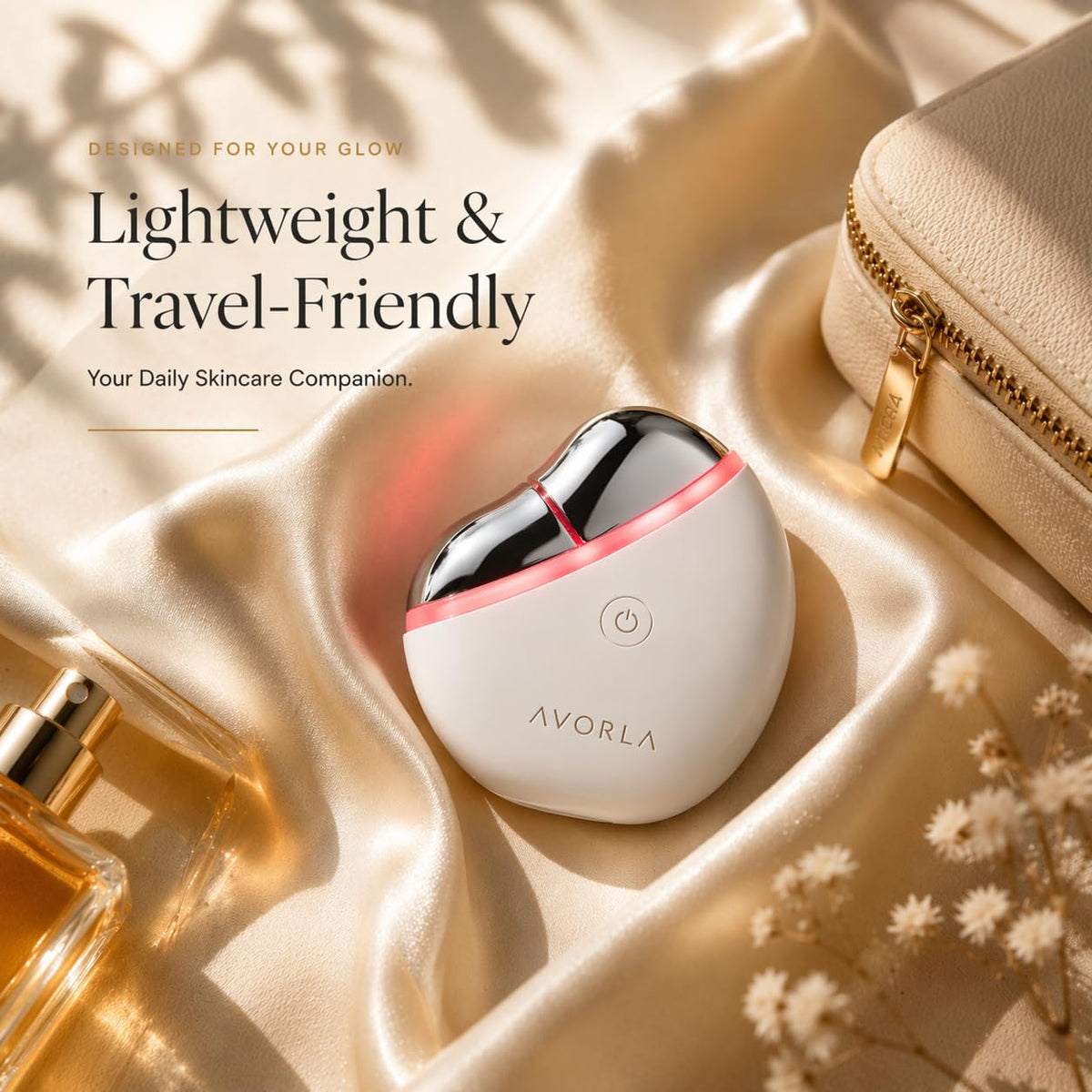 Avorla with charging case and cable conveying portability and easy recharging benefit