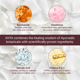 Avya Skincare hand applying serum demonstrating lightweight absorption