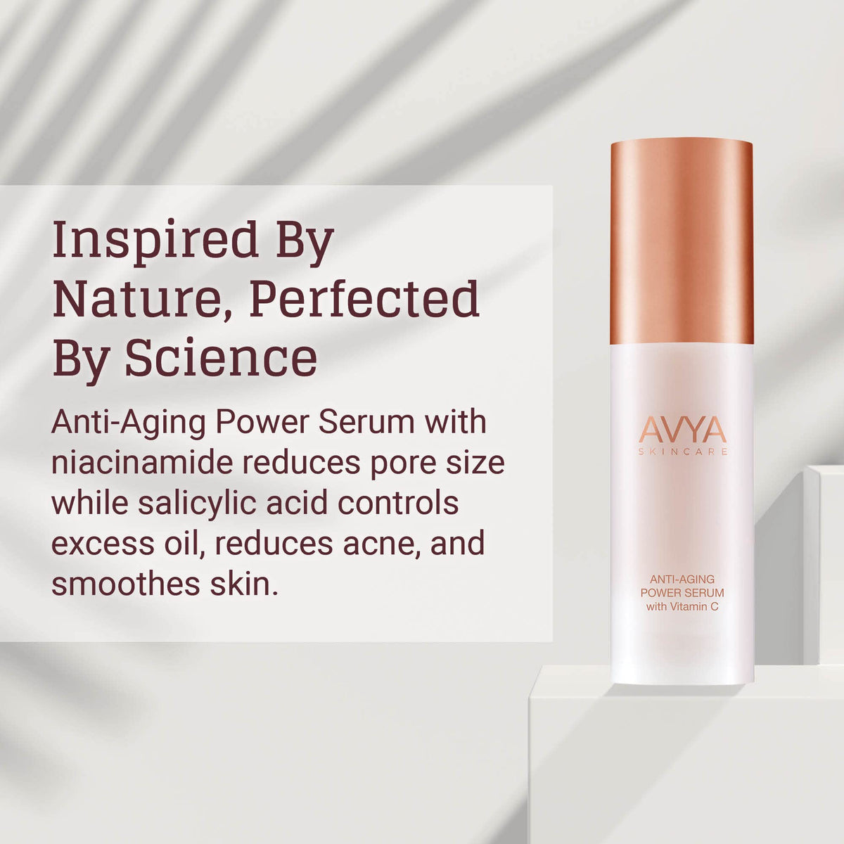 Avya Skincare close-up of serum drop texture highlighting hydration