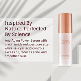 Avya Skincare close-up of serum drop texture highlighting hydration