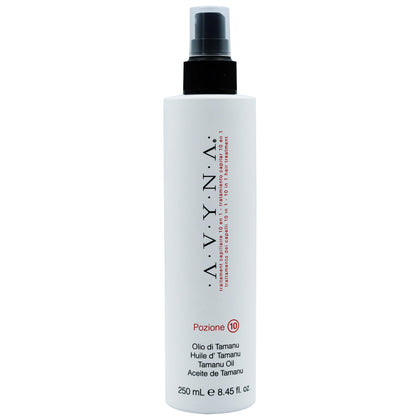 Avyna Pozione 10 front bottle showing label and spray nozzle benefit quick use