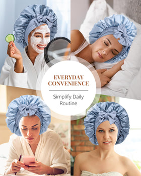 AWAYTR bonnet worn by side sleeper demonstrating secure alignment and comfortable sleep benefit