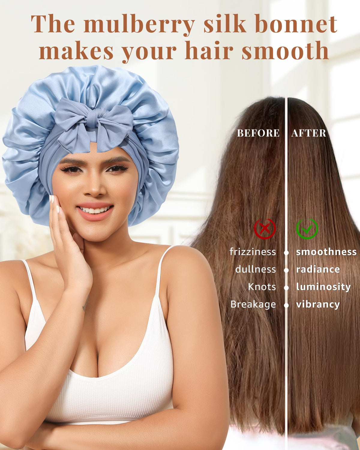 AWAYTR interior volume display showing roomy 35cm depth to protect curls and styles