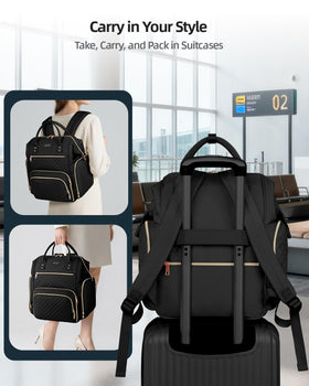 Awlcaw carrying options shown as backpack handheld and on luggage for comfortable travel