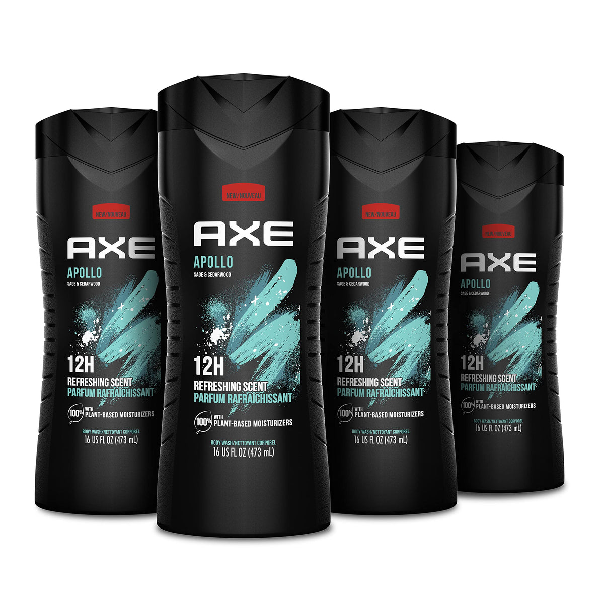 AXE Apollo front packaging showing sage and cedarwood scent benefits