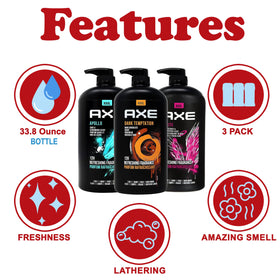 AXE Apollo front pump bottle highlighting fresh fragrance and large size