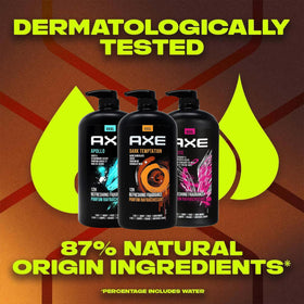 AXE bottles on bathroom shelf showing lifestyle convenience and organized storage