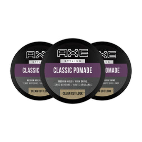 AXE front tin view showing product packaging and clear brand styling benefit
