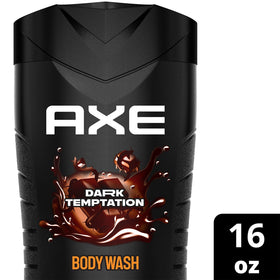 AXE Dark Temptation close up of label highlighting chocolate and spice notes