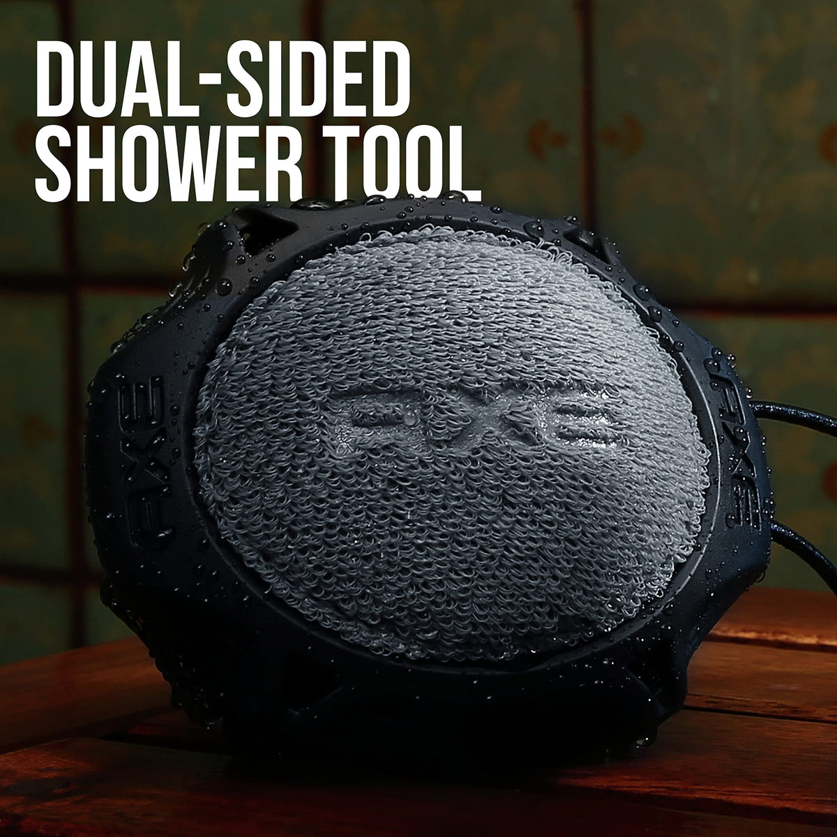 AXE textured scrub side close-up removing dead skin and roughness
