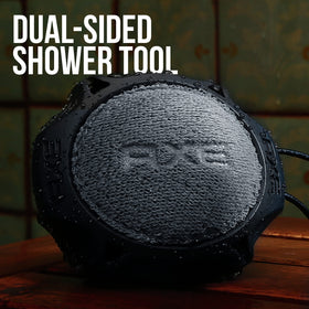 AXE textured scrub side close-up removing dead skin and roughness