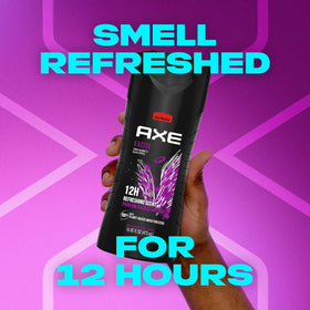 AXE bottle held in hand to show 16 oz size and convenient daily use benefit