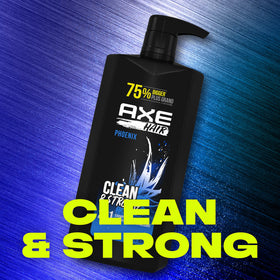 AXE back label focusing on usage instructions and recycled material benefit