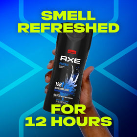 AXE Phoenix in shower use with lather demonstrating refreshing clean feeling