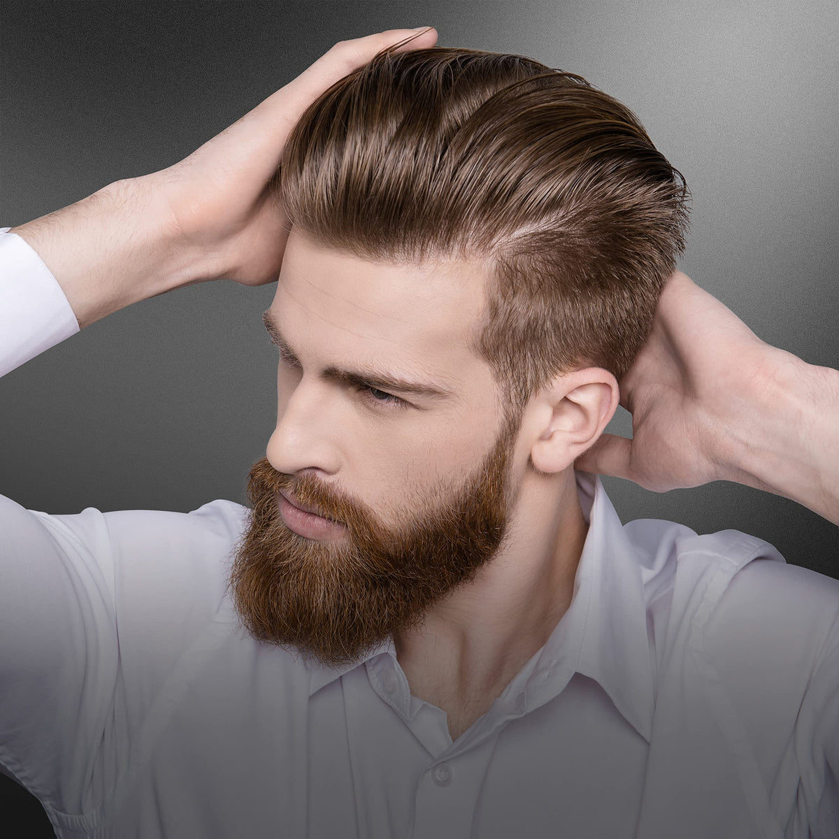AXE pomade staged in bathroom routine emphasizing complementary hair care
