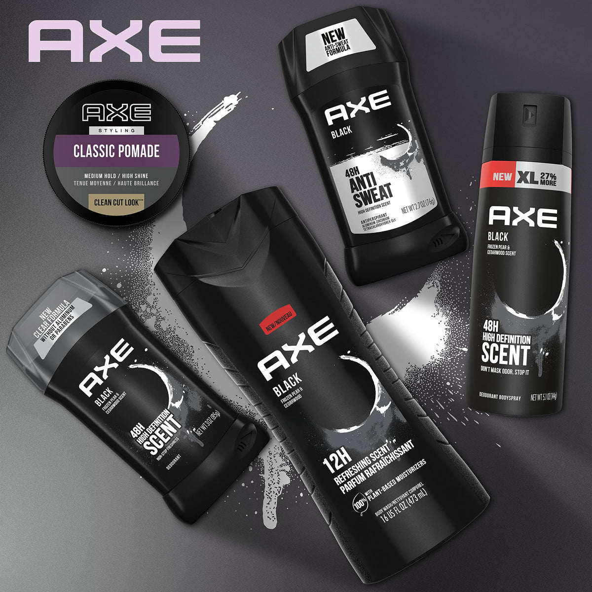 AXE pomade next to ruler showing 2.64oz size for clear scale