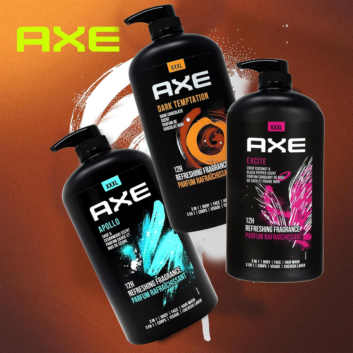AXE pump dispensing into hand showing controlled use and no waste